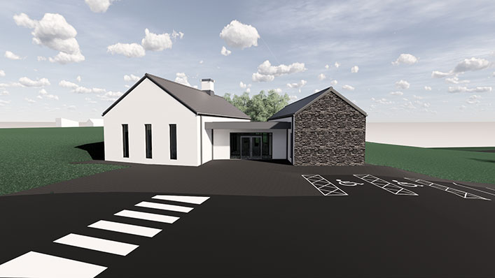 An illustration of the new community facilities at the Church of Ireland in Pomeroy