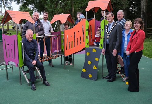 Council staff pictured at new play facilities In Mid Ulster