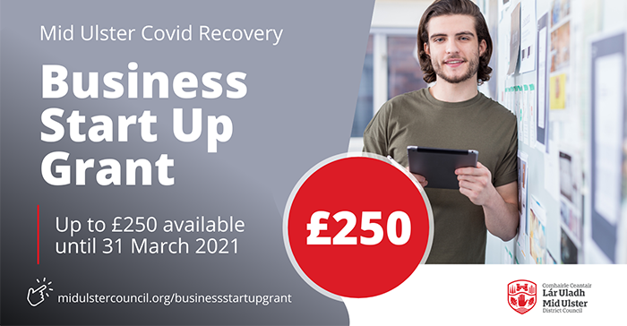 Banner to advertise the Business Start Up Grant of £250